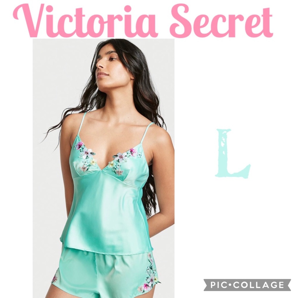 NWT Victoria’s Secret Floral Embroidery Cami Set Sz L